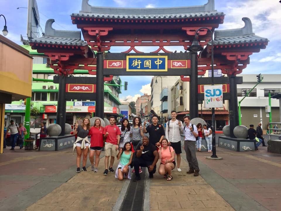Group photo in front of chinatown